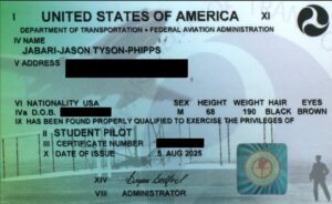 redacted pilot license JJTP
