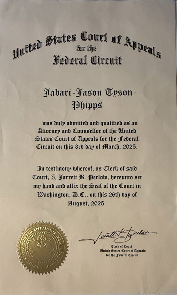 Federal Circuit Court of Appeals Admission JJTP