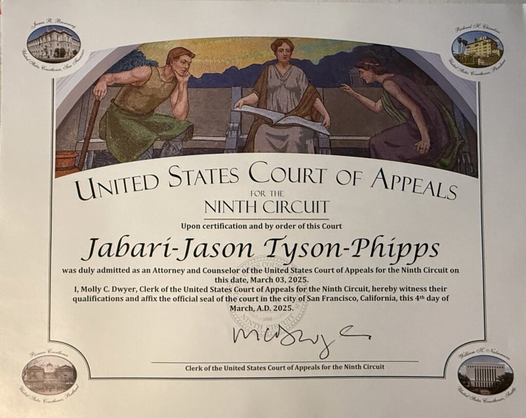 Ninth Circuit Court of Appeals Admission JJTP